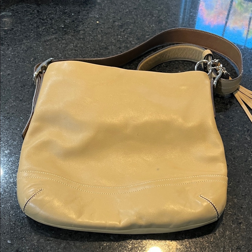 Coach Tan Leather Shoulder Bag